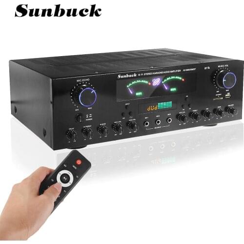 SUNBUCK 3000W bluetooth 7 Channel Audio Power Amplifier 110V 220V AV Amp Speaker with Remote Control Support FM USB SD Cards