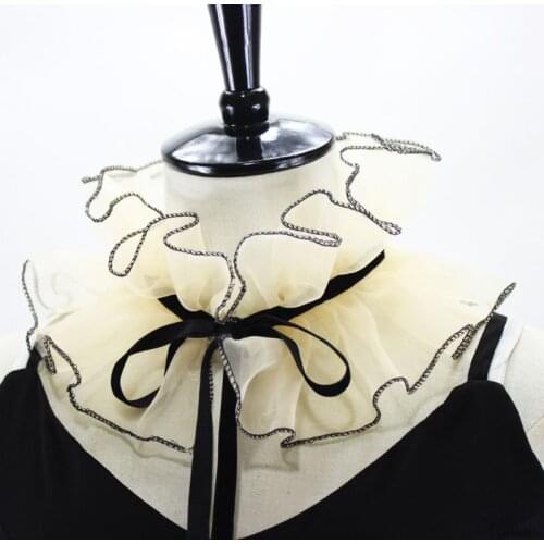 2020 Victorian Vintage Organza Agaric Ruffles Stand Fake Collar Cosplay Neck Ruff