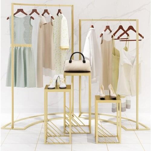 Clothing store display rack Zhongdao double row window display stand bag shelf display rack middle hanger