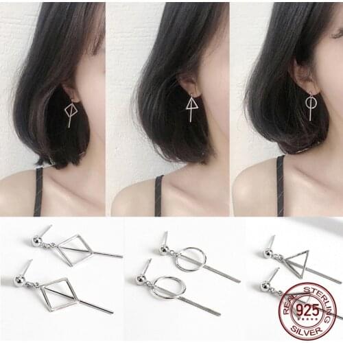 La Monada Women Stud Earrings Korean 925 Sterling Silver Earrings For Women Jewelry Geometry Hanging Womens Earrings Stylish