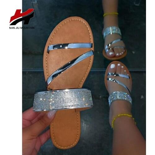 NAN JIU MOUNTAIN 2020 Womens Shoes Fashion Open Toe Summer Outdoor Flat Sandals Comfortable Beach Slippers Plus Size 42