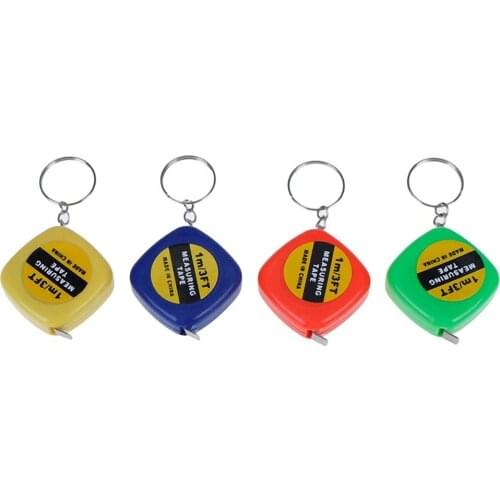 1pc 1m Easy Retractable Ruler Tape Measure Mini Portable Pull Ruler Keychain Automatic Retractable Square Tape Measure