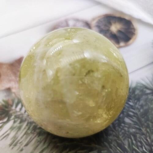 1PCS 6-7cm Natural citrine Crystal sphere yellow quartz gemstone ball Reiki healing