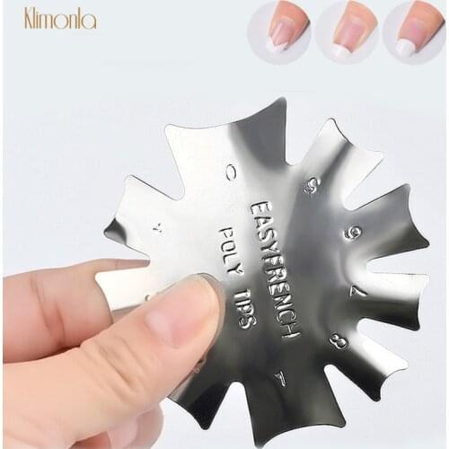 1pcs False Nail Edge Smile Cut Line Stainless Steel Nail Model Template With French Design Manicure Nail Art Styling Tools