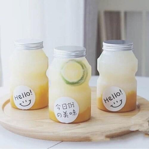 10pcs Net red 500ml clear plastic cups bubble tea cup milkshake bottle yogurt bottles diy flower tea packaging cups with lids