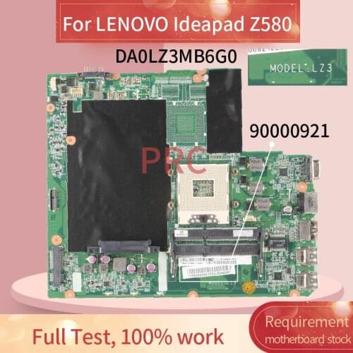 11S90000921ZZ For LENOVO Ideapad Z580 Laptop motherboard DA0LZ3MB6G0 HM75 DDR3 Notebook Mainboard