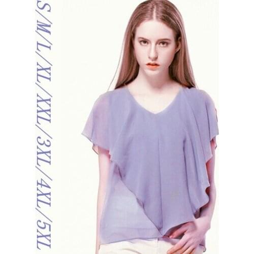 2020 Summer womens blouse & shirts,V-neck ruffles plus size S -6XL Ladies chiffon shirt,girl casual shirts vestidos femininos