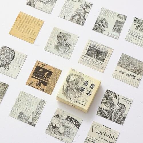 45Pcs/box Retro Magazine Stickers Creative Old Things Stickers Notebook Scrapbooking Stationery Stickers School Office
