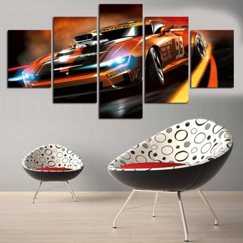 5 car mural art hd pictures home decor canvas oil painting digital modular painting on the wall