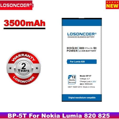 LOSONCOER 3500mAh BP-5T Mobile Phone Battery for Nokia Lumia 820 Battery,Arrow 825 RM-878 Lumia 820T BP 5T