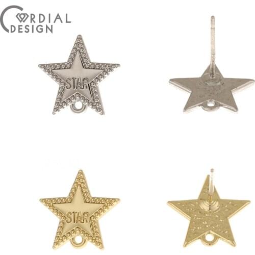 Cordial Design 100Pcs 13*13MM Jewelry Accessories/Star Shape/DIY Making/Earrings Stud/Hand Made/Jewelry Findings & Components