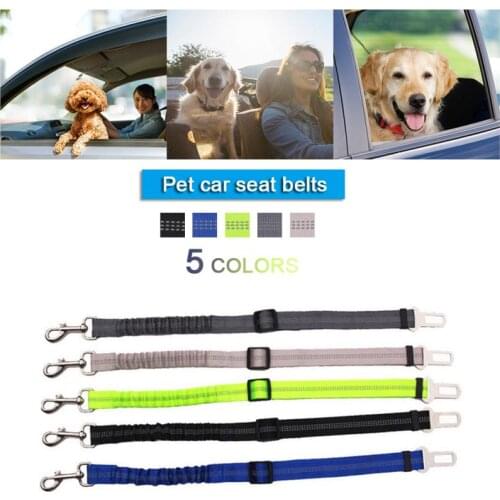 Car Seat Belt Dog Seat Belt Dog Leash Vehicle Belt Adjustable Cushioning Elastic Reflective Safety Rope For Dog Cat Pet Supplies