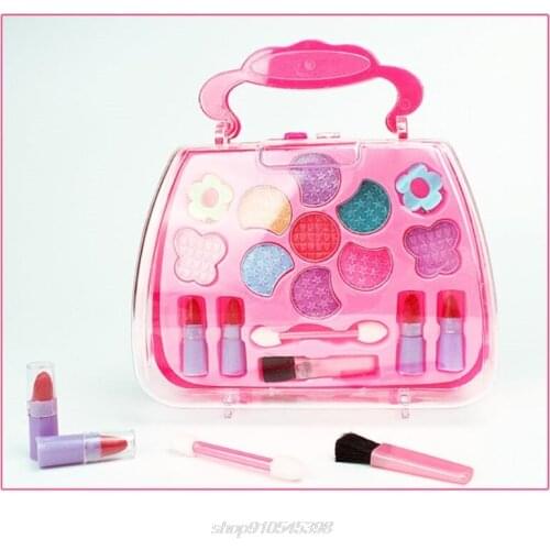 Safe Non Toxic Children Girl Princess Makeup Set Eyeshadow Lipstick Brush Kit Pretend Play Education Toy M19 21 Dropshipping
