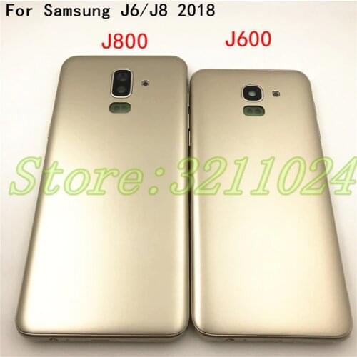 Original New For Samsung Galaxy J6 J600 J600F J8 J800 J800F 2018 Back Cover With Rear Battery Door +Side key button+Logo