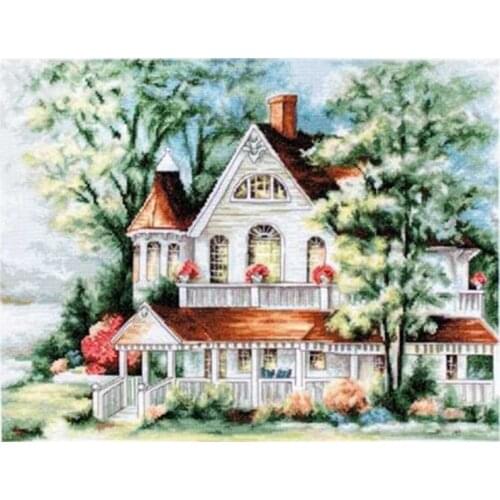 House by the lake patterns Counted Cross Stitch 11CT 14CT 18CT DIY Cross Stitch Kits Embroidery Needlework Sets home decor