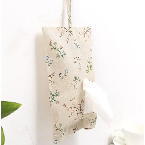 Home Tools Furnishing Garden Floral Print Tissue Box Storage Bag Cloth Towel Sets Paper Towel Hanging Bag Pulling Bag