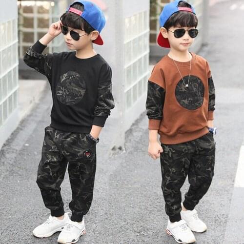 Boys Suit 2021 New Kids Clothes Spring and Autumn Childrens Two-piece Big Boy Handsome Sports Set