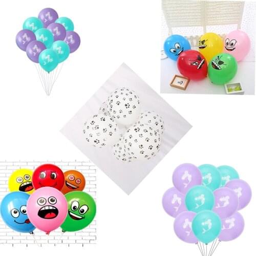 12Inch Mermaid Funny Big Eye Smiley Face Latex Dog Paw Balloons Wedding Baby Shower Confession Anniversary Decoration Globos