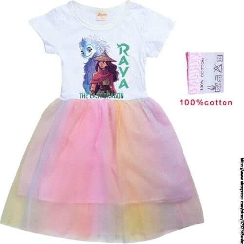 Raya and The Last Dragon Girls Summer Clothes Children Princess Dress Girls Dresses Kids Vestidos Halloween Costumes