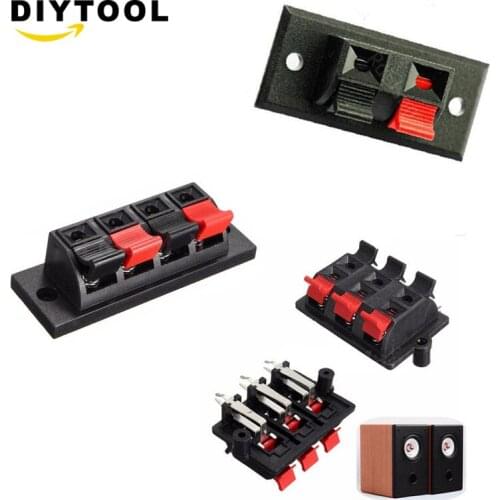 Hot 2/4/6 Positions Connector Terminal Push in Jack Spring Load Audio Speaker Terminals AC 50V 3A