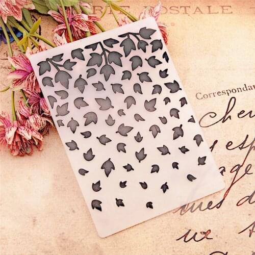 Leaves the rain paper Embossing folders Plastic Scrapbooking DIY Template Fondant Cake Photo Album Card Making Easter gift