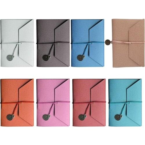 LX0B A5 Loose-leaf Tri-fold Detachable Hand Ledger Pu leather Notepad Multi-purpose Scrapbook Convenient Multi-color