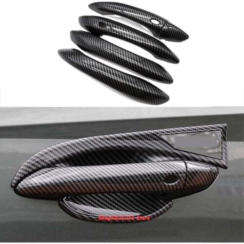 Car Door Handle Cover Sticker for Hyundai Tucson NX4 2021 2022 Accessories Carbon Fiber Protection Strim
