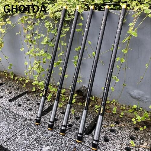 GHOTDA New Carbon Fiber Telescopic Fishing Rods Pesca Stream Hand Pole Ultralight Superhard 3.6/4.5/5.4/6.3/7.2M