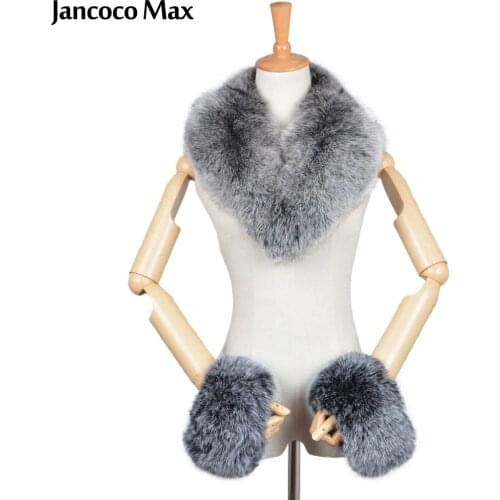 2019 New Arrival Real Fox Fur / Raccoon Fur Collar Cuffs Women Winter Fashion Magnetic Scarf S7245