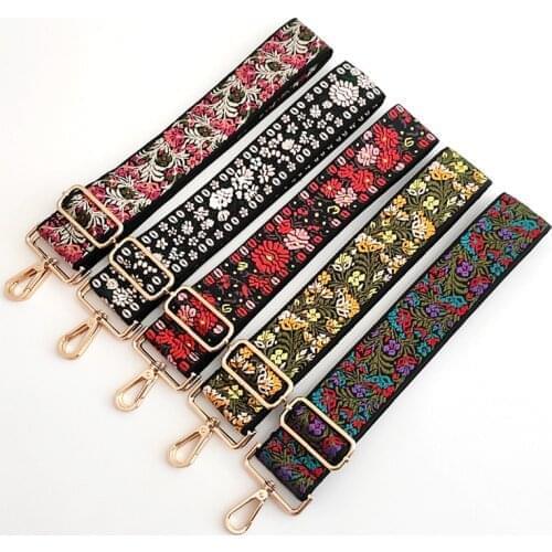 New Jacquard Ethnic Style Wide Corssbody Strap Adjustable Shoulder Messenger Bag Replacement Embroidered Thicker Long Bag Strap