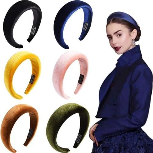 Women Thick Sponge Bezel Velvet Vintage Head Band Lady Hoop Wide Hairbands Woman Headbands Korean Girls Hair Accessories