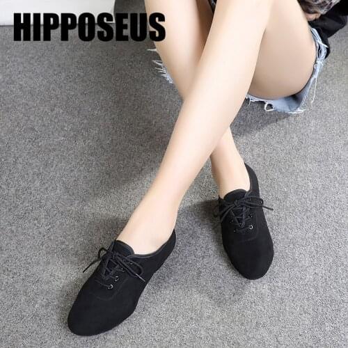 Hipposeus Latin Dance Shoes for Unisex Men Women Girls Children Ballroom Modern Tango Jazz Performance Shoes Soft Rubber Sole