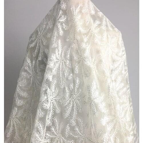 One meter Quality gauze patchwork Polyester embroidery fabric High grade dress wedding dress DIY material