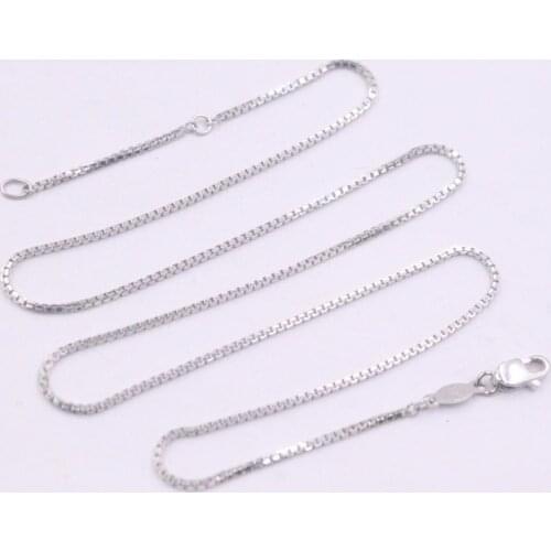 New Pure Platinum 950 Necklace 1mm Box Link Chain Necklace 16.92''L Pt950