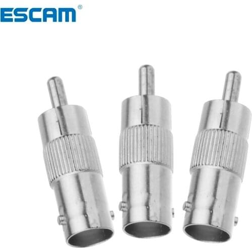 ESCAM 10Pcs BNC Female to RCA Male Coax Cable Connector Coupler Adapter Plug for CCTV Camera Audio Camera security system