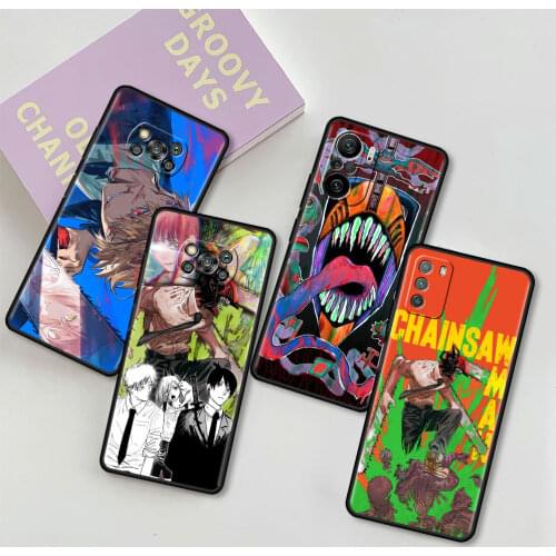 Luxury Case for Xiaomi Poco X3 NFC M3 Pocophone F1 F3 GT Redmi K40 Pro For Mi 10T Pro Soft Phone Cover Chainsaw Man