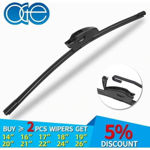 Oge Universal U Hook Type Frameless Car Wiper Blade Natural Rubber Car Windshield Wipers for KIA Sportage Toyota Camry Corolla