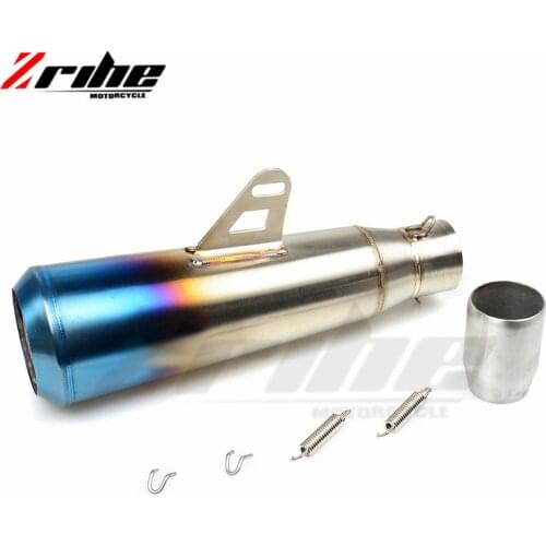 Universal 51MM Motorcycle Exhaust Pipe With Muffler Moto Bike For Yamaha Honda Kawasaki Ducati Slip-on