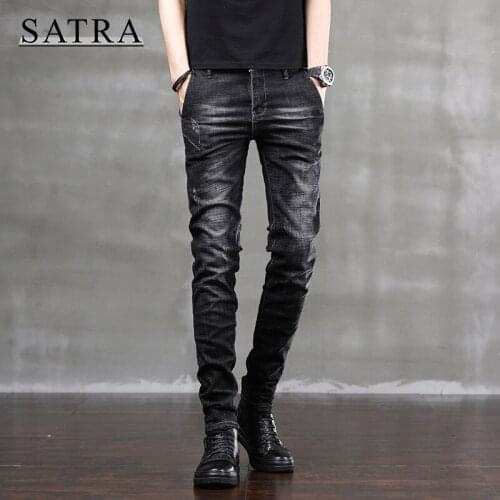 SATRA 2021 Spring New Arrival High Quality Classic Elastic Slim Jeans Men,Mens Fashion Trend Pencil Jeans ,Casual Jeans Men
