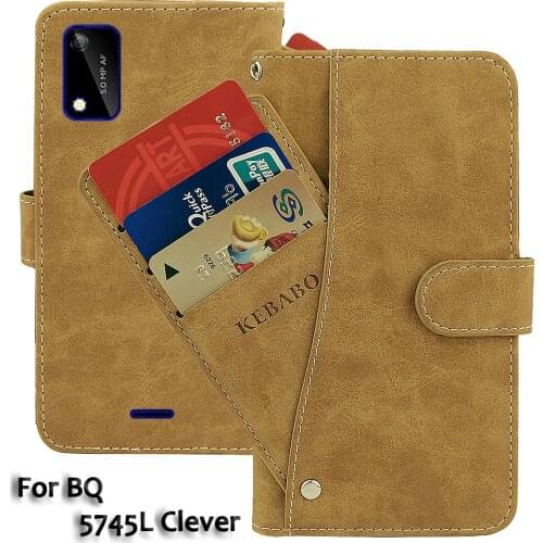 Vintage Leather Wallet BQ 5745L Clever Case 5.7" Flip Luxury Card Slots Cover Magnet Phone Protective Cases Bags