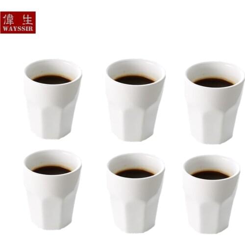6pcs per Set Octagonal Sauce Cup White Porcelain Dinner Breakfast Buffet Sauce Dish Household Ceramics Tableware Oil Dispenser