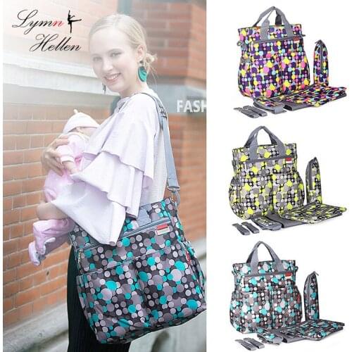 Top Quality Inspiration Trendy Diaper Tote Baby Care Mother Bag Messenger Wet Bag/Stroller Strap/Changing Pad/Feeding Bottle Bag