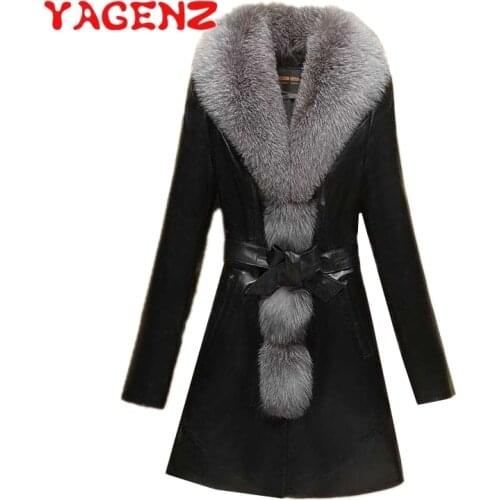 YAGENZ Women's Leather Jackets With Fur