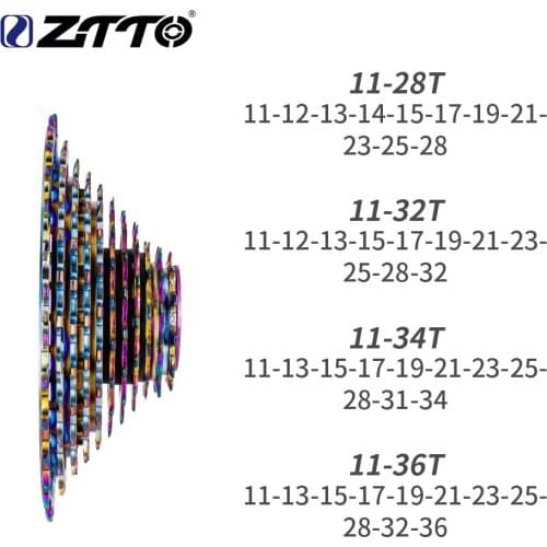 ZTTO colorful SLR CNC road bicycle 11 speeds 11-28 / 32/34/36 T bicycle cassette free wheel ultralight bicycle gravel 22 s wheel