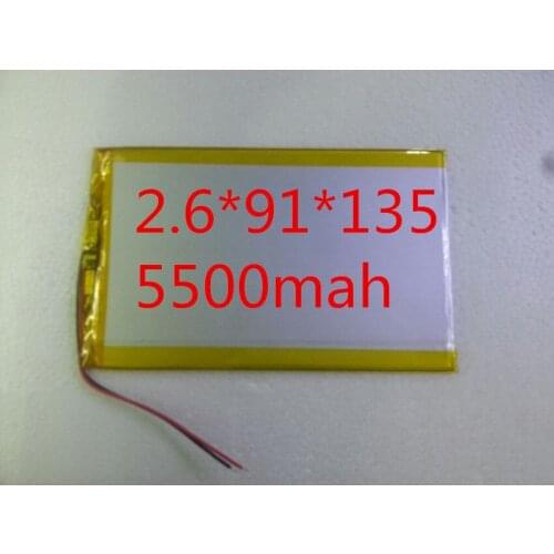 1PCS free shippin10 inch tablet polymer lithium battery 3.7 v hih capacity of 3691135 5500mah PDA batteries free shippin