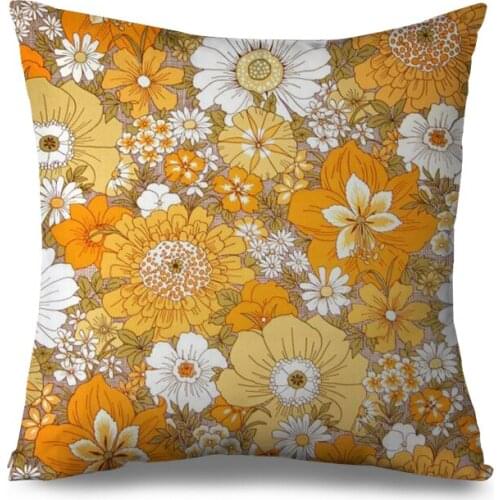 2019 Floral Throw Pillow Covers Flowers Twigs leaf Decorative Square Pillow Case 18X18" Pillowcase Home Decor for Sofa Bedroom