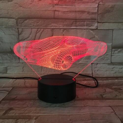 3D Lamp Battery Powered Concept Car Science Fiction Car Wonderful Gift for Infant Bright Base Customized Led Night Light Lamp