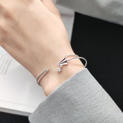 925 Sterling Silver Double layer Crystal Star Charm Bracelet &Bangle For Women Fashion Elegant Jewelry Браслет sl205