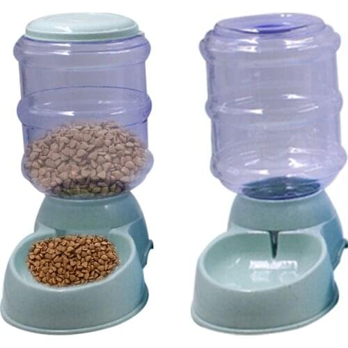 Automatic Pet Water Food Dispenser 3.8L Large Capacity Self-Dispensing Gravity Pet Feeder Waterer Dog Feeding Bowl Drink Water