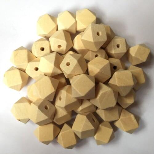 14mm NEWEST Natural Wood Beads Cube Hexagon Unfinished Geometric Wood Spacer Faceted Beads 50Pcs/Lot 14mm decor Figure Octagonal
